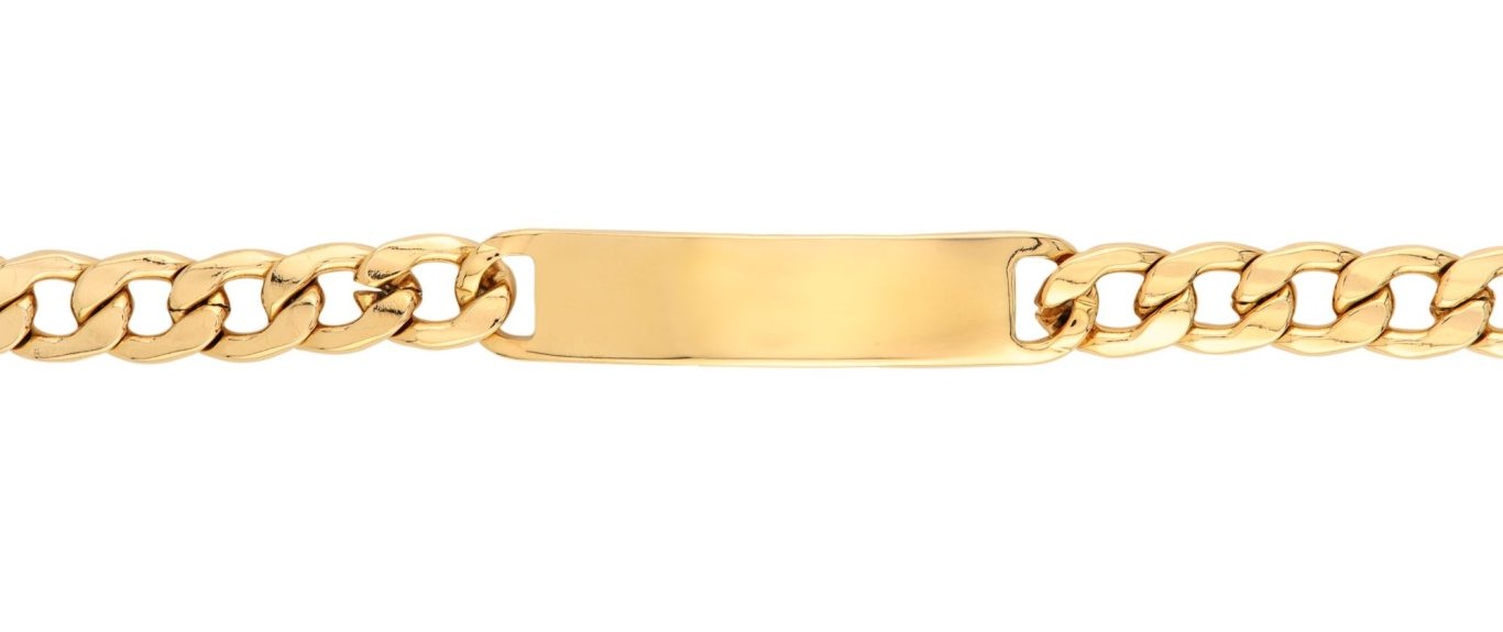 Produktfotos krefeld Goldene Armband mit einem glatten, breiten Mittelstück und einem geflochtenen Design.