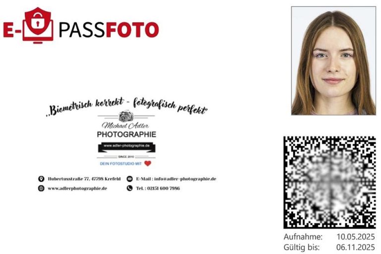 Passbild, Reisepass und Ausweis mit Fotos von zwei Personen auf neutralem Hintergrund.