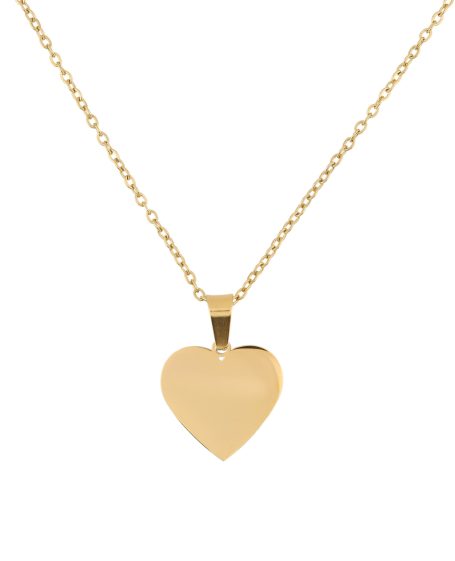 Goldene Halskette mit herzförmigem Anhänger.